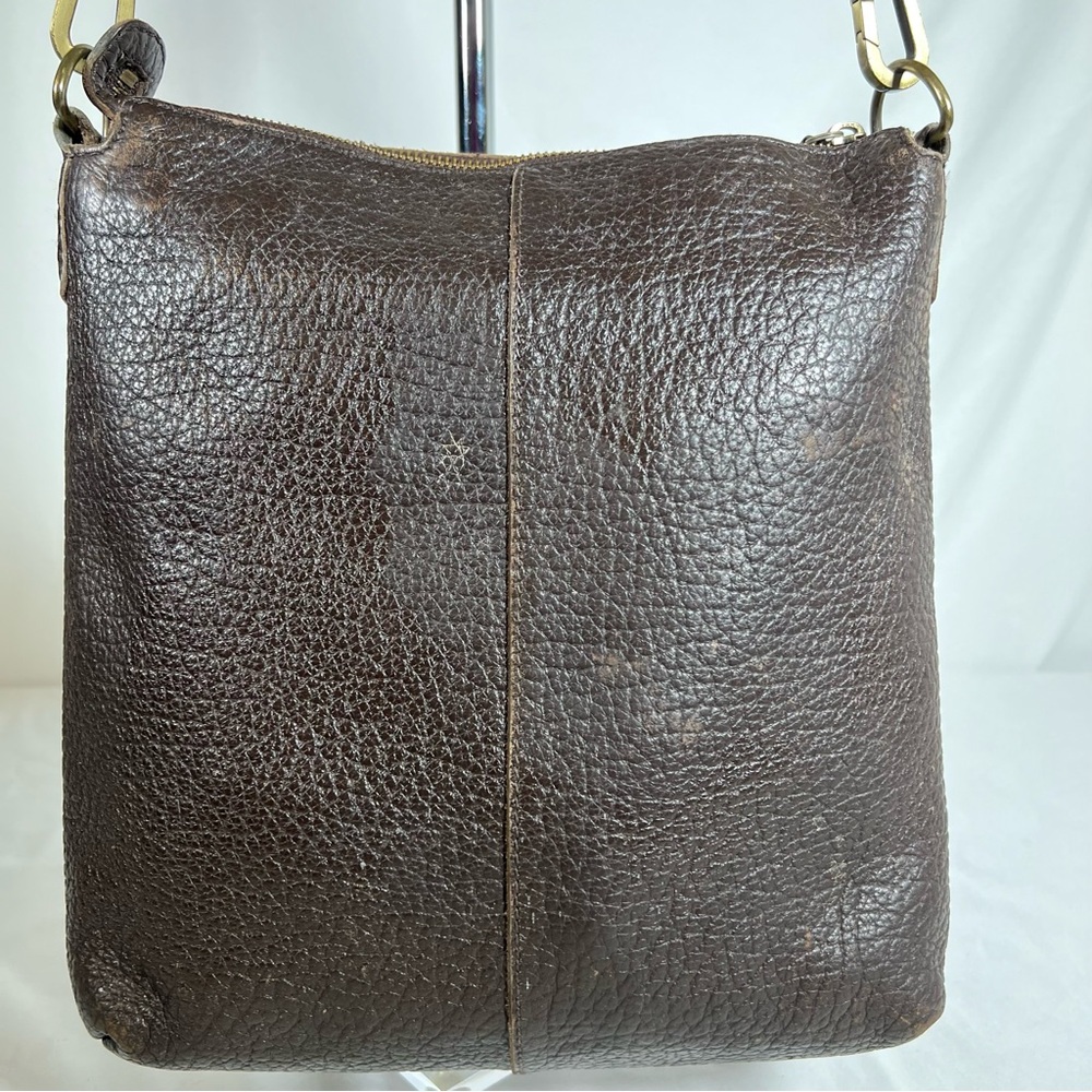Rafe New York Distressed Pebbled Leather Studded Brown Crossbody Shoulder Bag - Picture 5 of 16